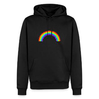 Regenbogen - Männer Premium Bio Hoodie - Schwarz - Vorne - Nico (187cm)