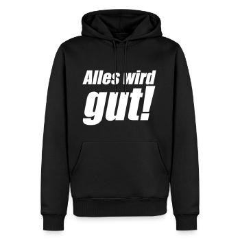 Alles wird gut - Männer Premium Bio Hoodie - Schwarz - Vorne - Nico (187cm)