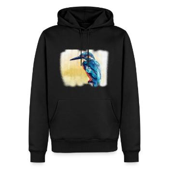 Eisvogel - Männer Premium Bio Hoodie - Schwarz - Vorne - Nico (187cm)