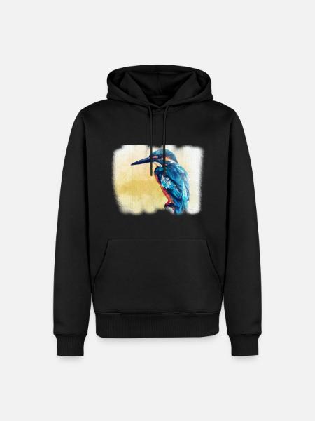 Eisvogel - Männer Premium Bio Hoodie - Schwarz
