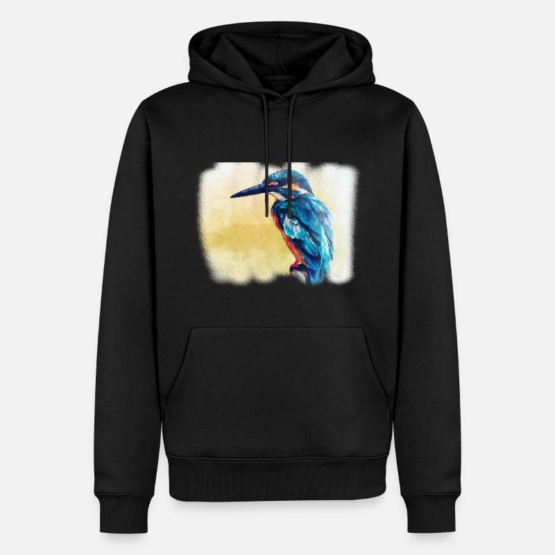 Eisvogel - Männer Premium Bio Hoodie - Schwarz