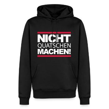 Nicht Quatschen Machen Shirt Geschenk | Motivation - Männer Premium Bio Hoodie - Schwarz - Vorne - Nico (187cm)