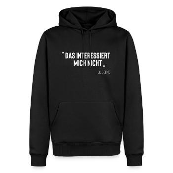 Das interessiert mich nicht die Bohne - Zitat - Männer Premium Bio Hoodie - Schwarz - Vorne - Nico (187cm)