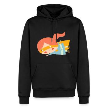 Flying superheroine - Men’s Premium Organic Hoodie - black - Front - Nico (187cm)