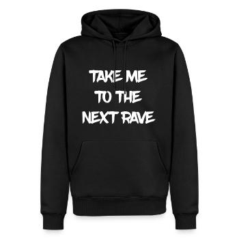 Take me to the next rave - Electro Music EDM - Sweat à capuche Premium bio Homme - noir - Devant - Nico (187cm)