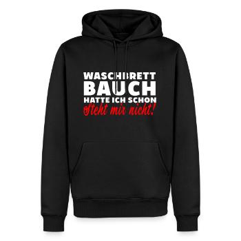 Waschbrettbauch steht mir nicht spruch lustig dick - Männer Premium Bio Hoodie - Schwarz - Vorne - Nico (187cm)