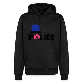 police d - Sweat à capuche Premium bio Homme - noir - Devant - Nico (187cm)