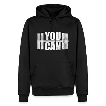 You Can Muskel Shirt Geschenk GYM Hanteln - Männer Premium Bio Hoodie - Schwarz - Vorne - Nico (187cm)