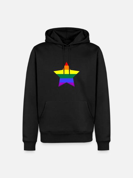 Rainbow star - Men’s Premium Organic Hoodie - black