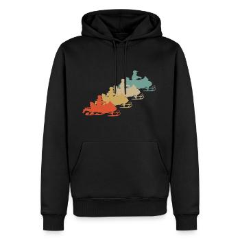 Motoneige de motoneige rétro Vintage Style - Sweat à capuche Premium bio Homme - noir - Devant - Nico (187cm)