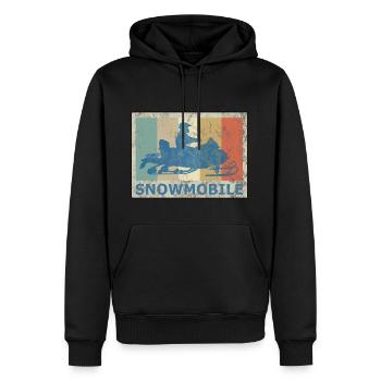 Motoneige de motoneige rétro Vintage Style - Sweat à capuche Premium bio Homme - noir - Devant - Nico (187cm)