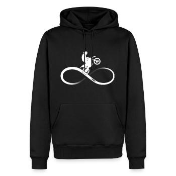 Motocross Motorrad Unendlichkeit Infinity Symbol - Männer Premium Bio Hoodie - Schwarz - Vorne - Nico (187cm)