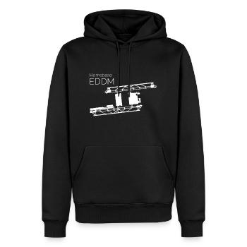 Flughafen München - Männer Premium Bio Hoodie - Schwarz - Vorne - Nico (187cm)