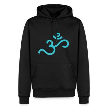 OM 17 - Sweat à capuche Premium bio Homme - noir - Devant - Nico (187cm)