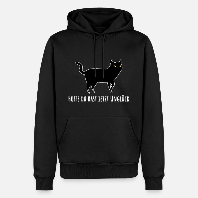 Chat noir avec malchance - Sweat à capuche Premium bio Homme - noir