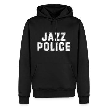 Musiker T-Shirt - Jazz Police - Männer Premium Bio Hoodie - Schwarz - Vorne - Nico (187cm)