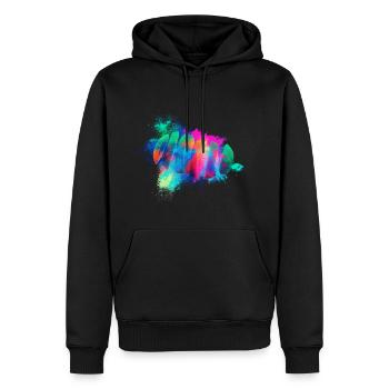 Tranches d'orange isolés colorés - Sweat à capuche Premium bio Homme - noir - Devant - Nico (187cm)