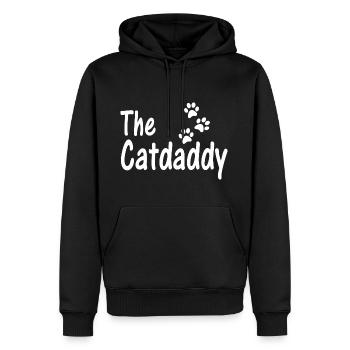 Le papa de chat / chats - Sweat à capuche Premium bio Homme - noir - Devant - Nico (187cm)