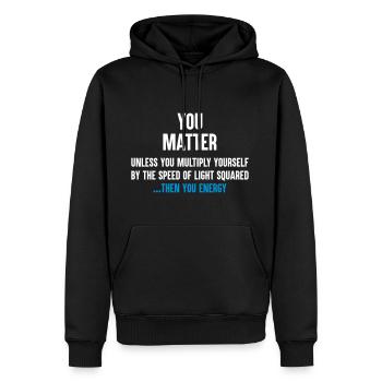 You matter science atom - Men’s Premium Organic Hoodie - black - Front - Nico (187cm)