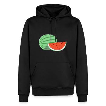 PASTÈQUE - Sweat à capuche Premium bio Homme - noir - Devant - Nico (187cm)