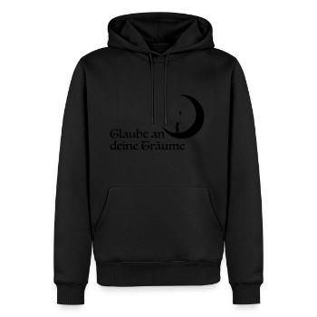 Glaube - Männer Premium Bio Hoodie - Schwarz - Vorne - Nico (187cm)