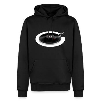 Platine DJ SCOTT - Sweat à capuche Premium bio Homme - noir - Devant - Nico (187cm)