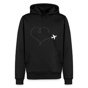 Cadeau de voyage de pilote d'aviateur d'avion de coeur - Sweat à capuche Premium bio Homme - noir - Devant - Nico (187cm)