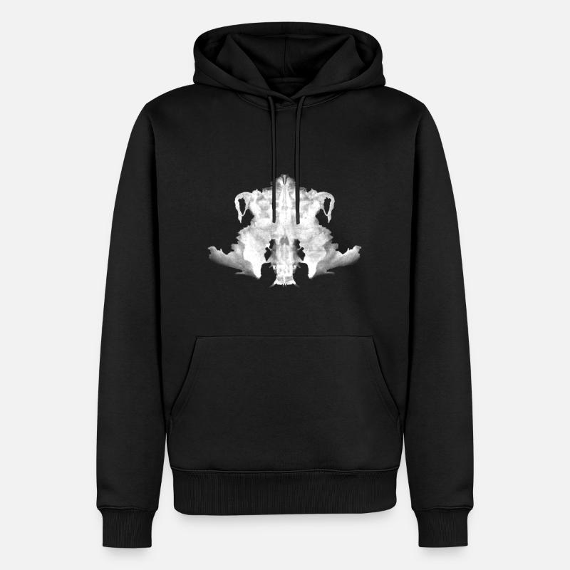 Rorschach Tafel 4/10 invertiert - Männer Premium Bio Hoodie - Schwarz