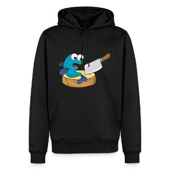 Fisch Messer Beil - Männer Premium Bio Hoodie - Schwarz - Vorne - Nico (187cm)