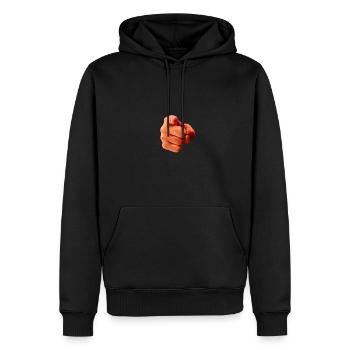 The finger - Men’s Premium Organic Hoodie - black - Front - Nico (187cm)