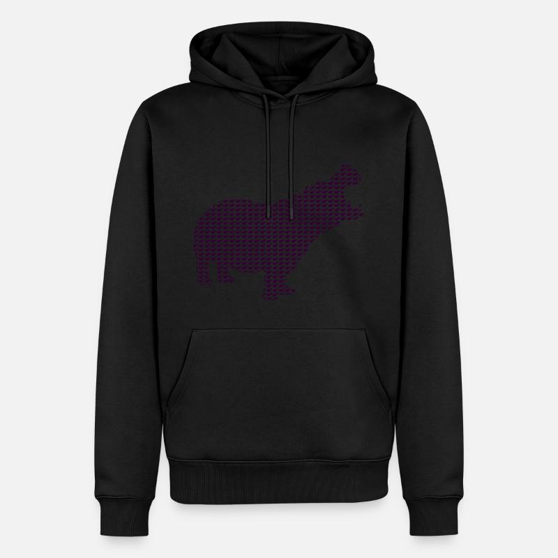 Nilpferd - Männer Premium Bio Hoodie - Schwarz
