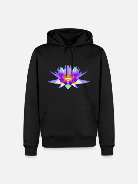 Lotus Blume Polygon - Männer Premium Bio Hoodie - Schwarz