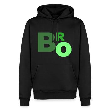Bro Schriftzug Spruch Shirt Slang - Männer Premium Bio Hoodie - Schwarz - Vorne - Nico (187cm)