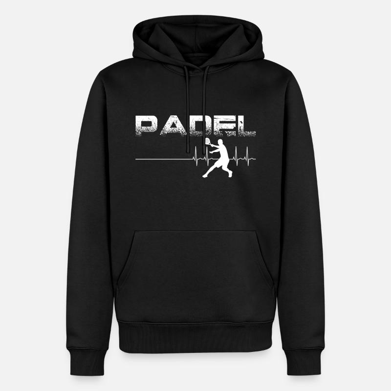 Padel - Sweat à capuche Premium bio Homme - noir