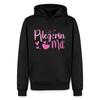 Pflegerin - Herz Symbol - Pflegefachfrau - DANKE - Männer Premium Bio Hoodie - Schwarz - Vorne - Nico (187cm)