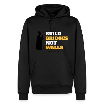 Bauen Sie Brücken, keine Mauern - Männer Premium Bio Hoodie - Schwarz - Vorne - Nico (187cm)