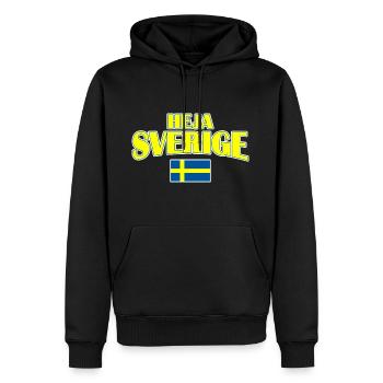 Heja Sverige - Männer Premium Bio Hoodie - Schwarz - Vorne - Nico (187cm)