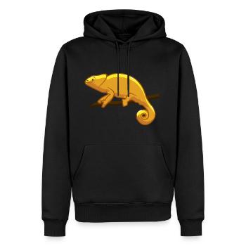 Gelbes Chamäleon Gecko Echse Reptil Geschenk - Männer Premium Bio Hoodie - Schwarz - Vorne - Nico (187cm)