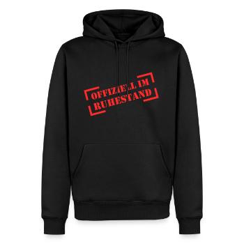 Offiziell Im Ruhestand | Für Rentner & Pensionär - Männer Premium Bio Hoodie - Schwarz - Vorne - Nico (187cm)