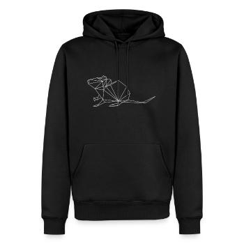 Hipster Maus Natur Geschenkidee - Männer Premium Bio Hoodie - Schwarz - Vorne - Nico (187cm)