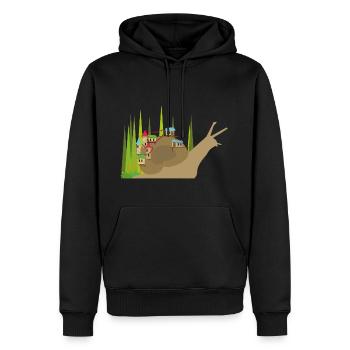 Dorfschnecke - Männer Premium Bio Hoodie - Schwarz - Vorne - Nico (187cm)