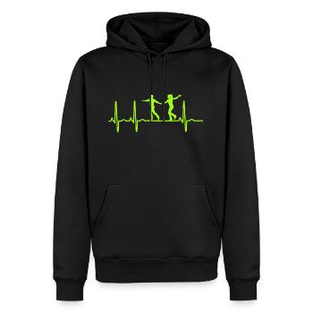 West Coast Swing Heartbeat WCS Westie Dancing - Men’s Premium Organic Hoodie - black - Front - Nico (187cm)