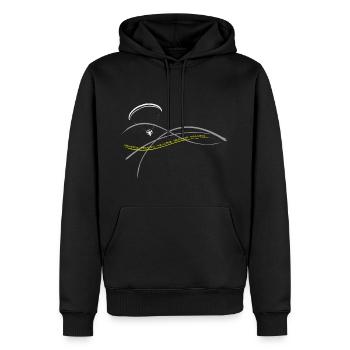 Libert'All paramotor 3 strands yellow - Men’s Premium Organic Hoodie - black - Front - Nico (187cm)
