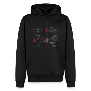 Voiture de course 158 F1 - Sweat à capuche Premium bio Homme - noir - Devant - Nico (187cm)