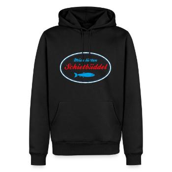 Mien lütten Schietbüddel - Männer Premium Bio Hoodie - Schwarz - Vorne - Nico (187cm)