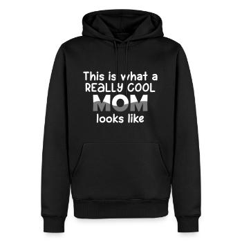 Maman vraiment cool - Sweat à capuche Premium bio Homme - noir - Devant - Nico (187cm)