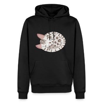 Chat de Bengale Chat - Sweat à capuche Premium bio Homme - noir - Devant - Nico (187cm)