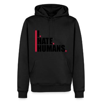 bars cool logo humans text sticker fuck you fu - Men’s Premium Organic Hoodie - black - Front - Nico (187cm)