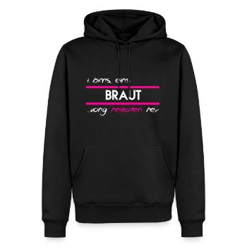 BRAUT, JGA, GESCHENK - Männer Premium Bio Hoodie - Schwarz - Vorne - Nico (187cm)
