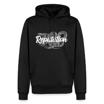 Snake réputation serpent - Sweat à capuche Premium bio Homme - noir - Devant - Nico (187cm)